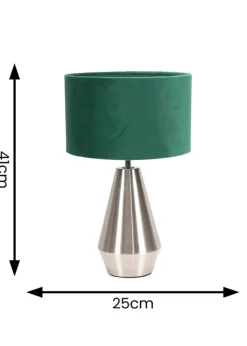 ValueLights Jax Dimmable Plated Silver Table Lamp with Drum Shade