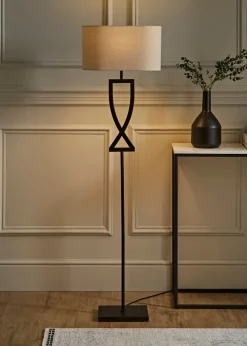 ValueLights Katniss Black Metal FLoor Lamp (145.5cm x 40cm x 25cm)