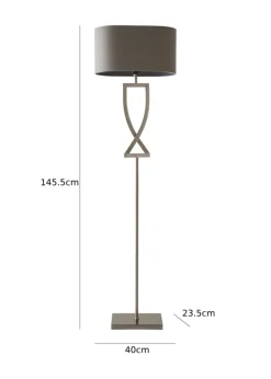 ValueLights Katniss Brushed Chrome Floor Lamp (145.5cm x 40cm x 25cm)