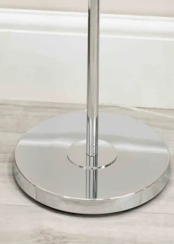 ValueLights Kelsks Chrome Floor Lamp with White Tiered Shade (150.5cm x 30cm x 30cm)