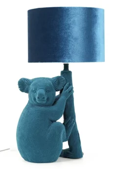 ValueLights Kevin Teal Velvet Koala Table Lamp (57.5cm x 30cm x 30cm)