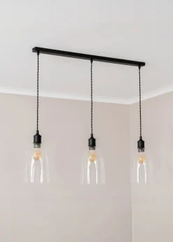 ValueLights Kira Glass Cloche Dome 3 Drop Bar Diner Ceiling Pendant Light