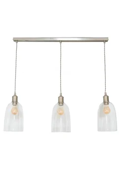 ValueLights Kira Glass Cloche Dome 3 Drop Bar Diner Ceiling Pendant Light