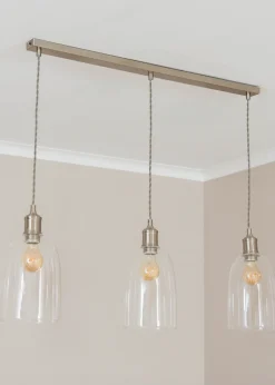 ValueLights Kira Glass Cloche Dome 3 Drop Bar Diner Ceiling Pendant Light