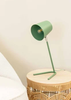 ValueLights Lark  Green Table Lamp with Green Tapered Shade (41cm x 18.5cm x 15cm)