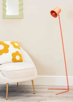 ValueLights Lark Pink Floor Lamp with Medium Pink Tapered Shade