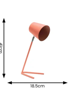 ValueLights Lark  Pink Table Lamp with Pink Tapered Shade (41cm x 18.5cm x 15cm)