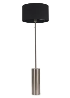 ValueLights Lexy Dimmable Plated Silver Floor Lamp with Large Drum Shade