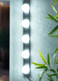 ValueLights Matt Black Hollywood Plug In Wall Light (8.5cm x 57.7cm x 6cm)