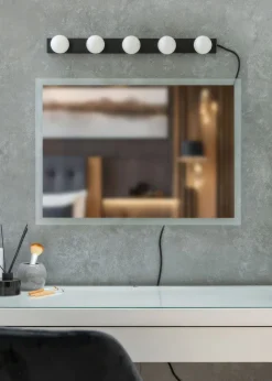 ValueLights Matt Black Hollywood Plug In Wall Light (8.5cm x 57.7cm x 6cm)