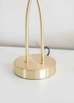 ValueLights Maya Gold Table Lamp with White Drum Shade