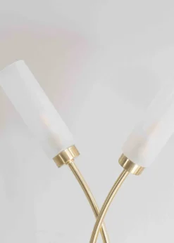 ValueLights Maya Gold Table Lamp with White Drum Shade