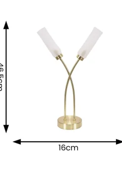 ValueLights Maya Gold Table Lamp with White Drum Shade