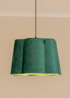 ValueLights Medium Amy Velvet Green Tapered Ceiling Pendant Shade