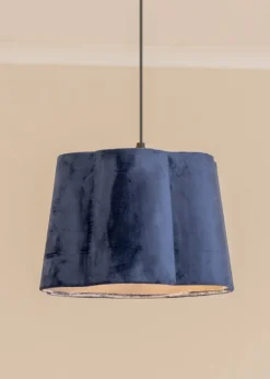 ValueLights Medium Amy Velvet Blue Tapered Ceiling Pendant Shade