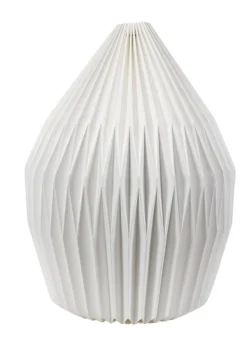 ValueLights Medium Astrid Matte White Paper Hourglass Ceiling Pendant Shade