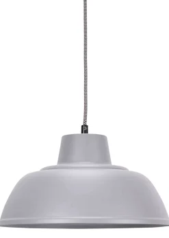ValueLights Morris Matte Grey Pendant Light with Grey Dome Shade