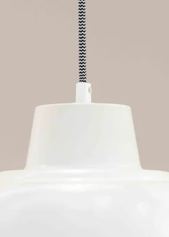 ValueLights Morris Matte White Pendant Light with White Dome Shade