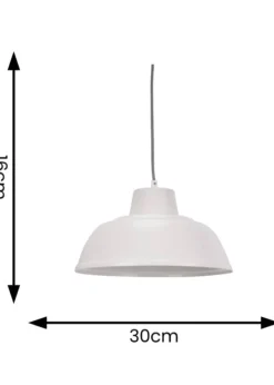 ValueLights Morris Matte White Pendant Light with White Dome Shade