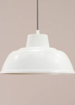 ValueLights Morris Matte White Pendant Light with White Dome Shade