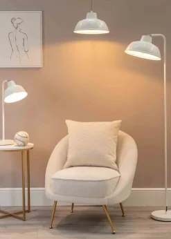 ValueLights Morris Matte White Pendant Light with White Dome Shade