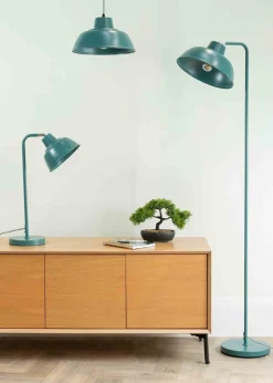 ValueLights Morris Matte Teal Pendant Light with Teal Dome Shade