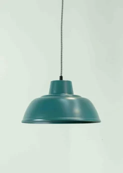 ValueLights Morris Matte Teal Pendant Light with Teal Dome Shade