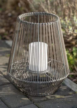 ValueLights Natural Wicker Solar Lantern (30.5cm x 26cm x 26cm)