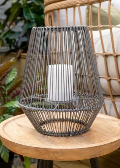 ValueLights Natural Wicker Solar Lantern (30.5cm x 26cm x 26cm)