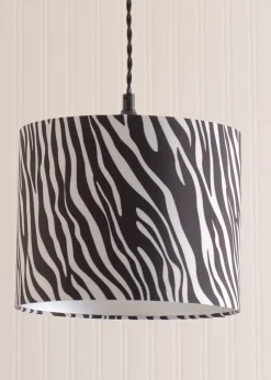 ValueLights Oasis Zebra Print Fabric with Inner Drum Ceiling Lamp Shade