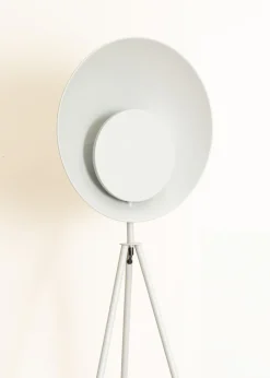 ValueLights Saffy Matte Grey Floor Lamp with Grey Shade (150cm x 59cm x 59cm)