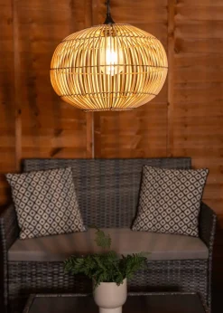 ValueLights Solar Bamboo Pendant Light With Integrated LED's  (110.5cm x 32cm x 32cm)