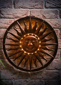 ValueLights Solar Bronze Sun Wall Light With Integrated LED's (35cm x 40cm x 40cm)