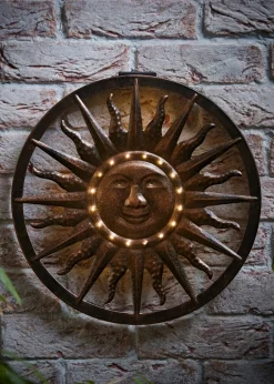 ValueLights Solar Bronze Sun Wall Light With Integrated LED's (35cm x 40cm x 40cm)