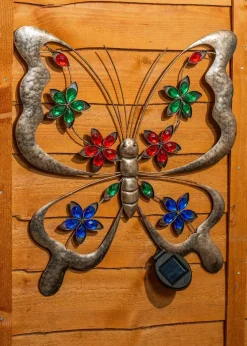 ValueLights Solar Butterfly Wall Light With Integrated LED's (3cm x 44cm x 41.5cm)