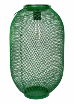 ValueLights Solar Outdoor Green Mesh Lantern With Integrated LED's (34cm x 20cm x 20cm)