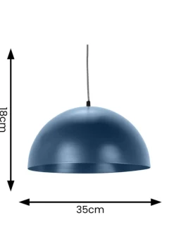 ValueLights Stassi Matte Blue Pendant Light with Blue Dome Shade