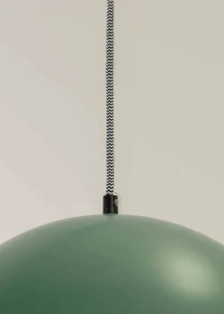 ValueLights Stassi Matte Green Pendant Light with Green Dome Shade
