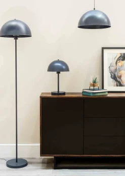 ValueLights Stassi Matte Blue Floor Lamp with Blue Dome Shade