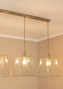 ValueLights Susie Glass Lantern Lamp Shade 3 Drop Diner Ceiling Pendant Light