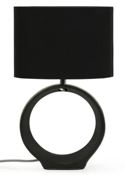 ValueLights Tia Black Ceramic Table Lamp (41cm x 24.5cm x 15.5cm)