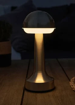 ValueLights Troy Antique Brass LED Rechargeable Dimmable Touch Table Lamp