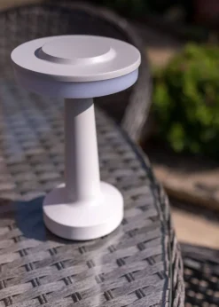 ValueLights Troy Matte White LED Rechargeable Dimmable Touch Table Lamp