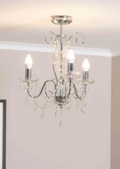 ValueLights Viscount  Silver Pendant Light (57cm x 45cm x 45cm)