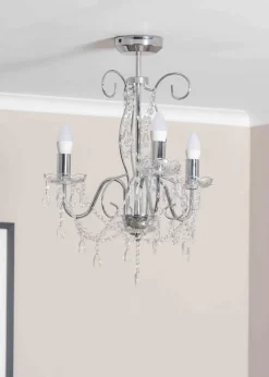 ValueLights Viscount  Silver Pendant Light (57cm x 45cm x 45cm)