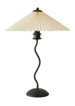 ValueLights Wiggle Black Metal Table Lamp Origami Shade (50cm x 44cm x 44cm)