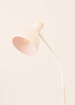 ValueLights Woody  Pink Floor Lamp with Pink Tapered Shade (130cm x 36cm x 22cm)