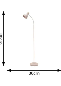 ValueLights Woody  Pink Floor Lamp with Pink Tapered Shade (130cm x 36cm x 22cm)