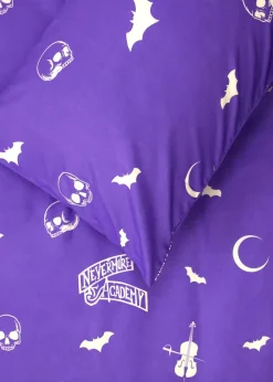 Wednesday Reversible Brushed Microfiber Duvet Cover Set