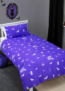 Wednesday Reversible Brushed Microfiber Duvet Cover Set